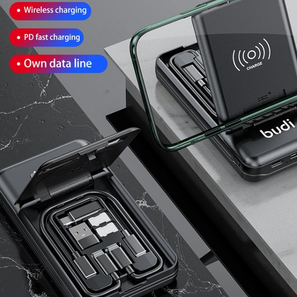 BUDI-다기능 보조 배터리 박스, 10000mAh, c타입 USB 어댑터, 뱅크 컨버터, c타입 7, 안드로이드 1 Mi, O7J9
